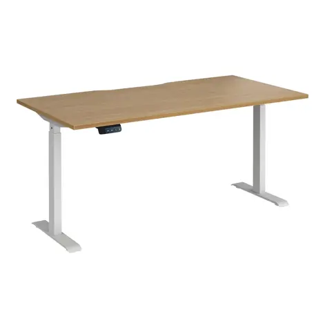 Elev8 Contract Straight Sit-Stand Desk - 1600 - White - Oak